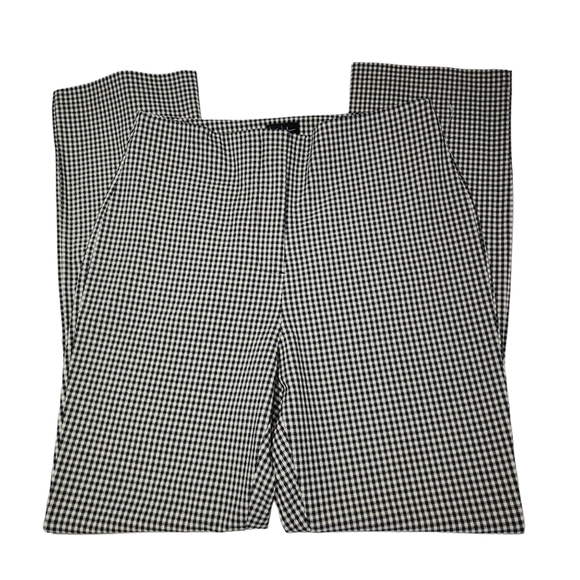 Nicole Miller Womens Pants Black And White Plaid High Waisted Split Leg Size 8 - Picture 12 of 15